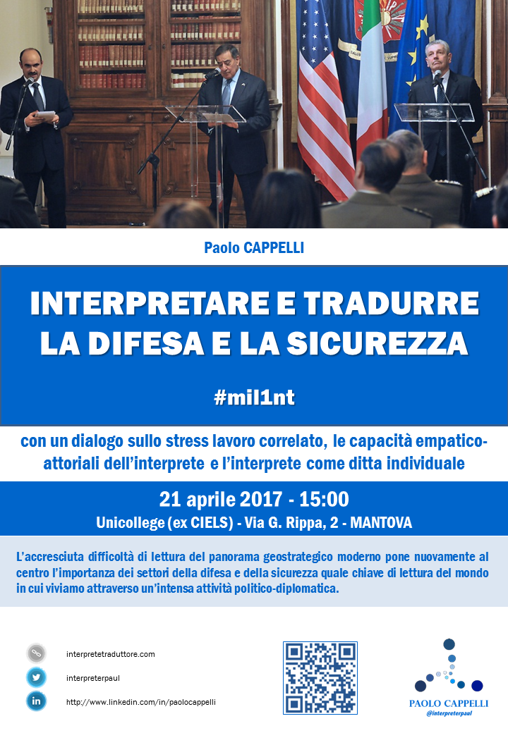 Locandina interpretare difesa e sicurezza Paolo Cappelli